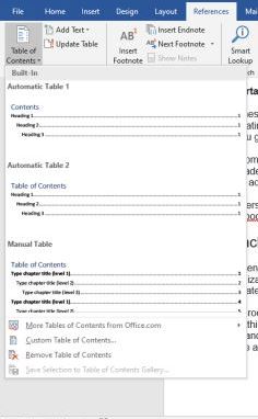 MS Word:How to Create and Manage a Table of Contents in Microsoft Word