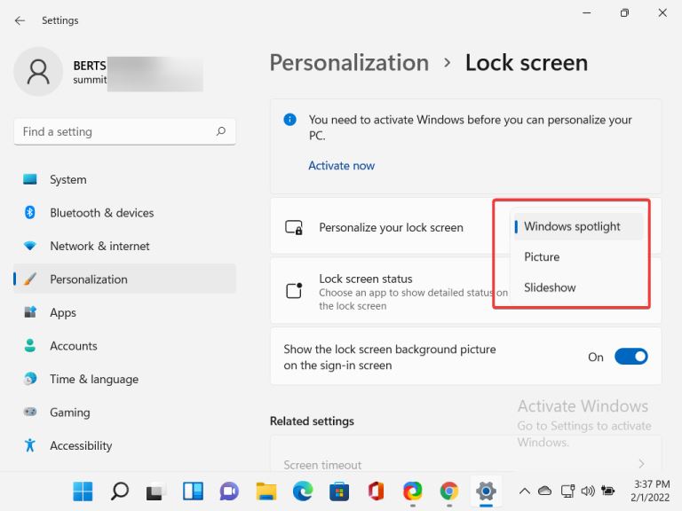 How to unlock computer screen Windows 11?