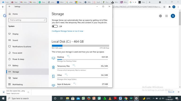 How do I get rid of low disk space in Windows 10?