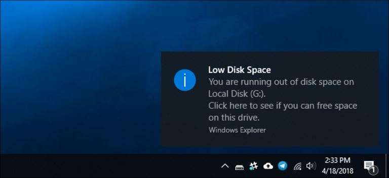 How do I get rid of low disk space in Windows 10?