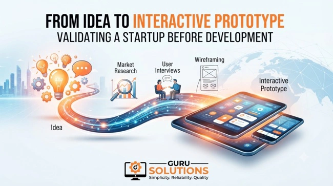 See how Guru Solutions helped a tech startup transform an idea into a high-fidelity interactive prototype, saving $45,000 in development and raising $1.2M.