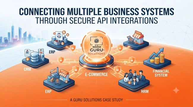 See how Guru Solutions connected disconnected enterprise business applications using secure API integrations, eliminating manual data entry and speeding up order fulfillment.