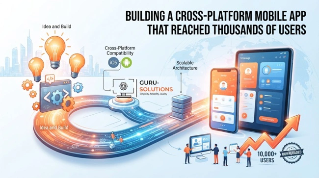 See how Guru Solutions built a premium cross-platform mobile app for iOS and Android that cut development costs by 50% and successfully reached thousands of users.