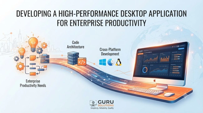 See how Guru Solutions built a high-performance native desktop application that eliminated interface lag, reduced RAM usage by 75%, and boosted enterprise productivity.