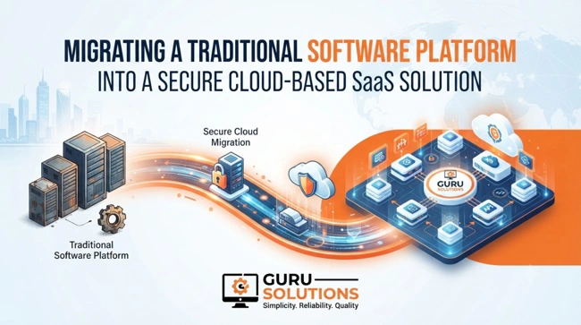 See how Guru Solutions helped a leading enterprise migrate legacy desktop software into a secure, scalable, cloud-based SaaS platform with 10x faster onboarding.